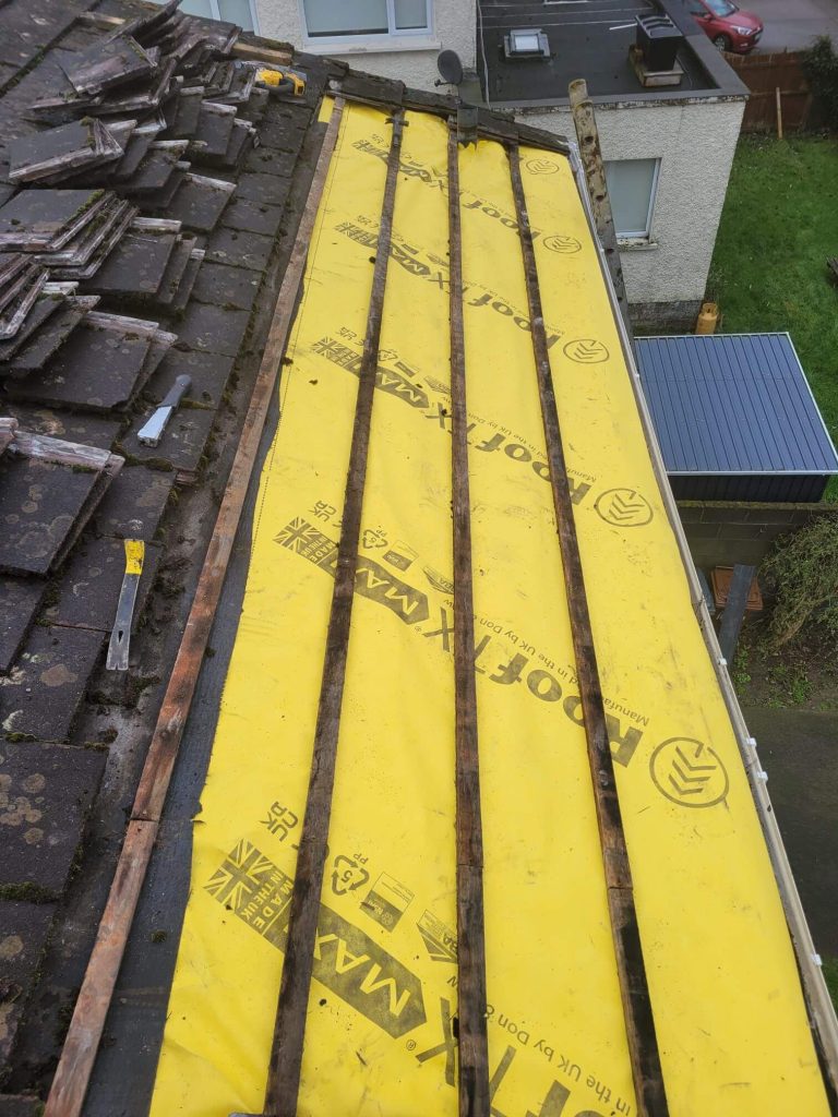 adding underlay to roof