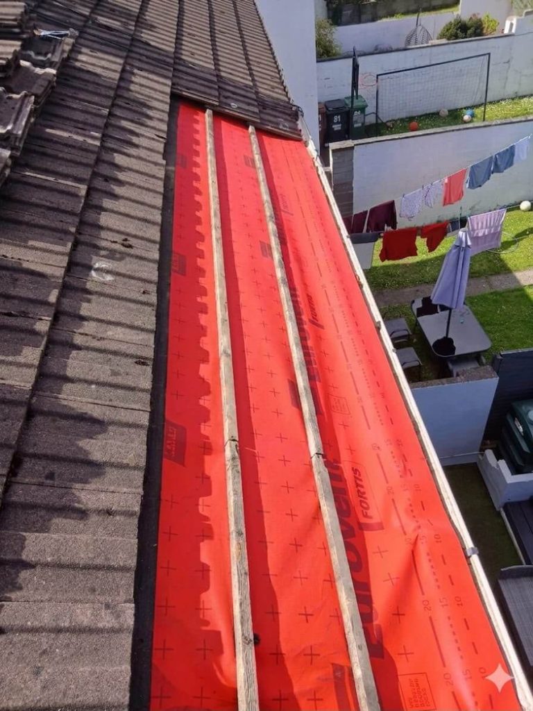 adding underlay to roof repair