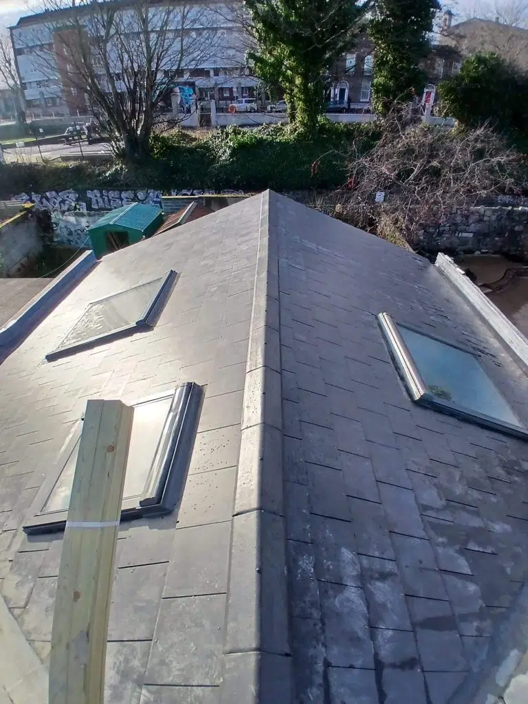 new slate roof installation